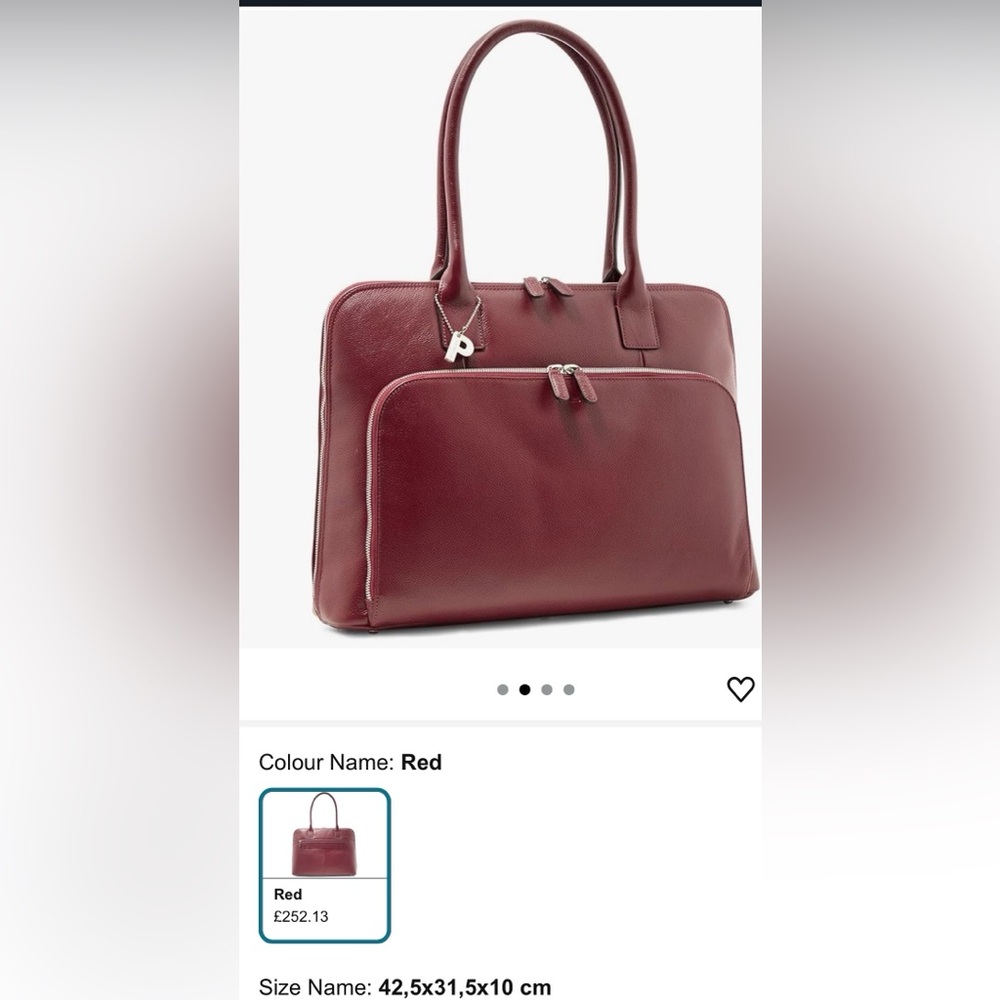 Picard leather laptop bag with trolley holder